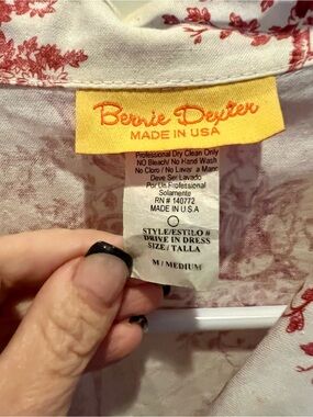 Bernie Dexter White Dress with Red Toile Floral Print